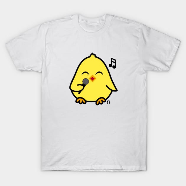 Cute Chick Singing Karaoke T-Shirt by Ohsome Designs